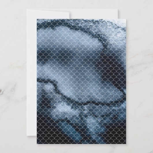 Inky Aquarel Bruiloft uitnodiging (Achterkant)