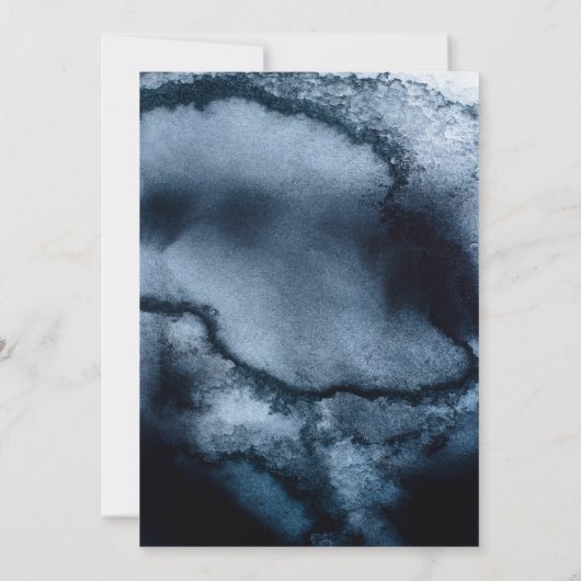 Inky Aquarel Bruiloft uitnodiging (Achterkant)