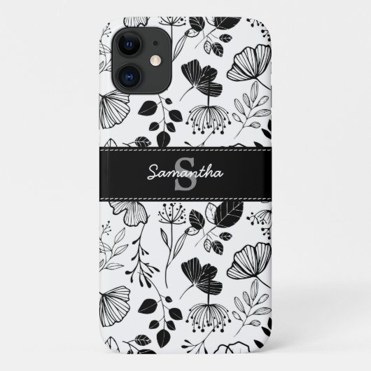 Inky Black florals aangepast Case-Mate iPhone Case (Achterkant)