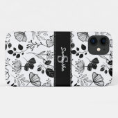 Inky Black florals aangepast Case-Mate iPhone Case (Achterkant (horizontaal))