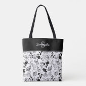 Inky Black florals aangepast Tote Bag (Achterkant)