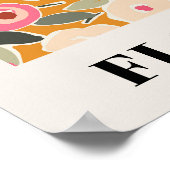 Inky bloem bloemenmarkt patroon- Zonnige weide Poster (Hoek)