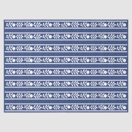Inky Blue 2 Bloem Motief Been Inleg decoupage Tissuepapier (Voorkant)