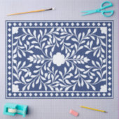 Inky Blue 2 Traditional Bone Inlay Decoupage Paper Tissuepapier (Craft)