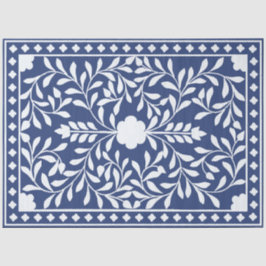 Inky Blue 2 Traditional Bone Inlay Decoupage Paper Tissuepapier