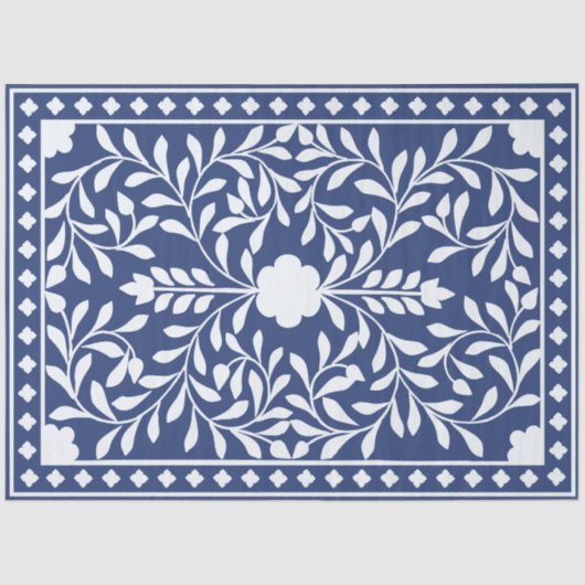 Inky Blue 2 Traditional Bone Inlay Decoupage Paper Tissuepapier (Voorkant)