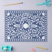 Inky Blue 2 Traditioneel Been Inlegwerk Decoupage Tissuepapier (Craft)