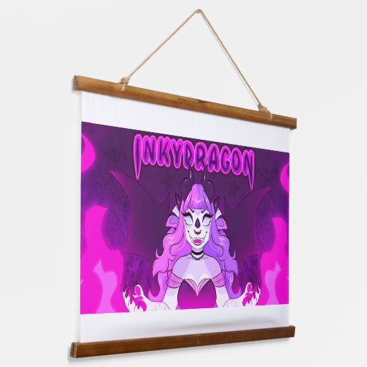 Inky dragon banner hangend wandkleed (Gebogen)