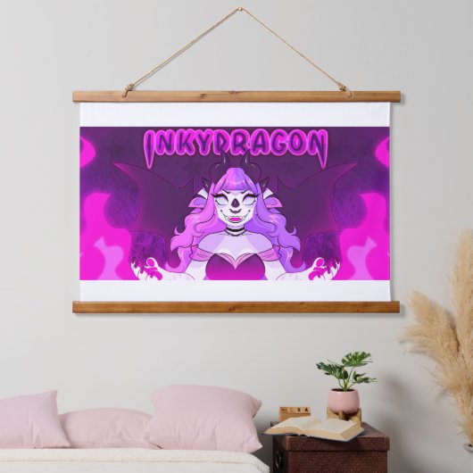 Inky dragon banner hangend wandkleed (Slaapkamer)