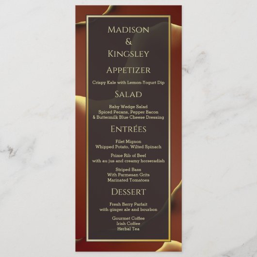 Inky Earthtone Red Abstract Verbazingwekkend Fab B Menu (Voorkant)