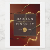 Inky Earthtone Red Abstract Verbazingwekkend Fab B Wijn Etiket (Enkel label)