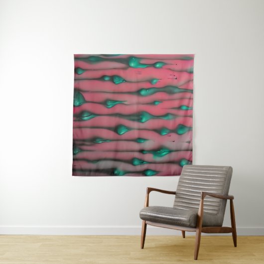 Inky Expressions - Abstracte roze kunst print Wandkleed (In Situ (horizontaal))