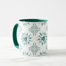 Inky Floral Coffee Mok | Blauwgroen en Groen en Wi