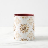 Inky Floral Coffee Mok | Sinaasappel Bruin en Wit (Midden)