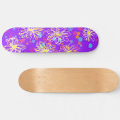 Inky Floral Design en Paint Spletters - paarse Persoonlijk Skateboard (Horizontaal)