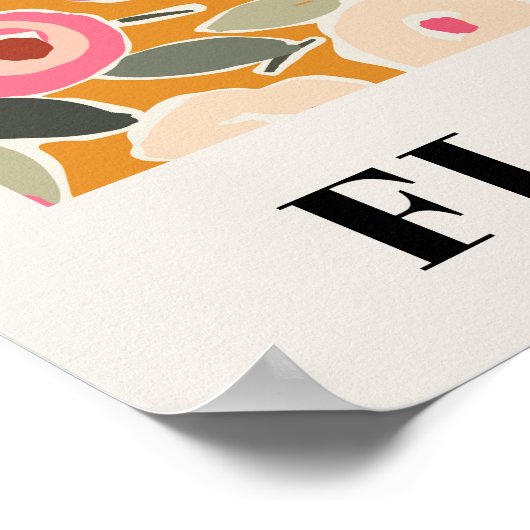 Inky Floral Flower Market Pattern- Sunlit Meadow Poster (Hoek)