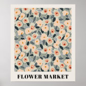 Inky Floral Flower Market Pattern- Sunlit Meadow Poster (Voorkant)