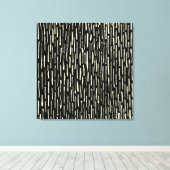 Inky Lines - Crème op Zwart Canvas Afdruk (Insitu (Houten vloer))