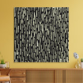Inky Lines - Crème op Zwart Canvas Afdruk (Insitu (Woonkamer))