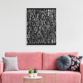 Inky Lines - wit op zwart Canvas Afdruk (Insitu (Woonkamer))