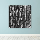 Inky Lines - wit op zwart Canvas Afdruk (Insitu (Houten vloer))