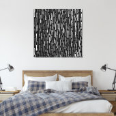 Inky Lines - wit op zwart Canvas Afdruk (Insitu (Slaapkamer))