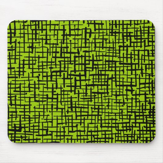 Inky Lines - Zwart op Martian Green Muismat (Voorkant)