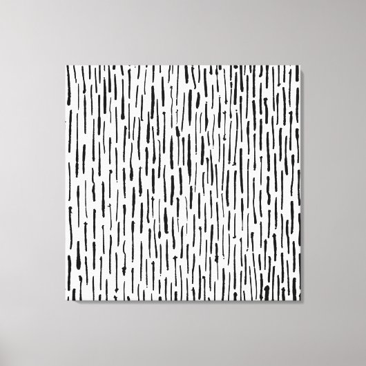 Inky Lines - Zwart op wit Canvas Afdruk (Voorkant)