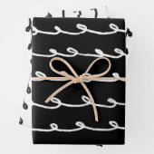 Inky Loop Brushstrokes Eenvoudig Minimaal Zwart Wi Inpakpapier Vel (In situ)