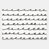 Inky Loop Brushstrokes Eenvoudig Minimaal Zwart Wi Inpakpapier Vel (Voorkant)