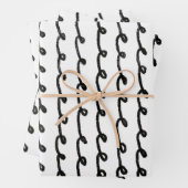 Inky Loop Brushstrokes Eenvoudig Minimaal Zwart Wi Inpakpapier Vel (In situ)