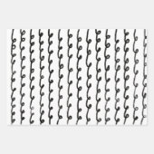 Inky Loops Chique Hand getrokken Lijnen Zwart & Wi Inpakpapier Vel (Voorkant)