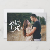 Inky manuscriptfoto sparen de datum save the date (Voorkant)