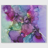Inky Multicolored Alcohol Ink Vloeibaar Abstract Cadeaupapier (Vlak)