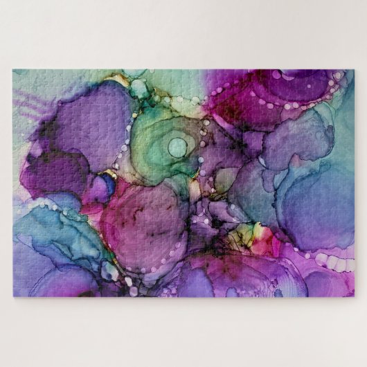 Inky Multicolored Alcohol Ink Vloeibaar Abstract Legpuzzel (Horizontaal)