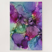 Inky Multicolored Alcohol Ink Vloeibaar Abstract Legpuzzel (Verticaal)