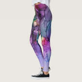 Inky Multicolored Alcohol Ink Vloeibare Abstracte  Leggings (Links)