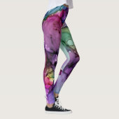Inky Multicolored Alcohol Ink Vloeibare Abstracte  Leggings (Rechts)
