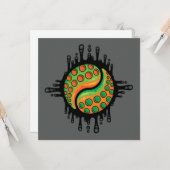 Inky Octopus Tentacle Yin Yang Symbol Kaart (Voorkant / Achterkant in situ)