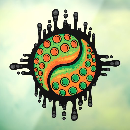 Inky Octopus Tentakel Yin Yang Symbool Raamsticker (Vel 3)