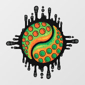 Inky Octopus Tentakel Yin Yang Symbool Raamsticker (Vel)