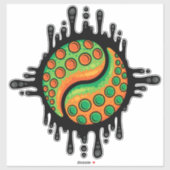 Inky Octopus Tentakel Yin Yang Symbool Sticker (Vel)