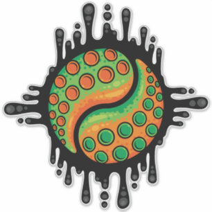Inky Octopus Tentakel Yin Yang Symbool Sticker