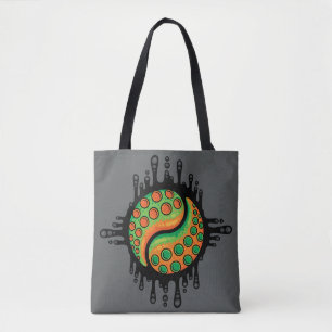 Inky Octopus Tentakel Yin Yang Symbool Tote Bag