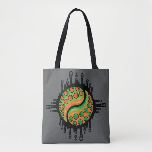 Inky Octopus Tentakel Yin Yang Symbool Tote Bag (Voorkant)