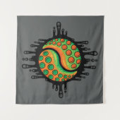 Inky Octopus Tentakel Yin Yang Symbool Wandkleed (Voorkant (horizontaal))