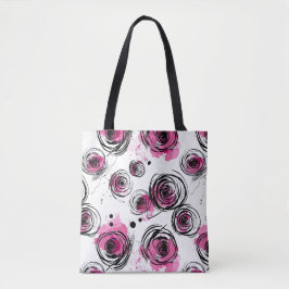 Inky Petals naadloze patronen Tote Bag