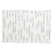 Inky Roundlines Pattern | Beige en wit Kussensloop (Achterkant-Links)