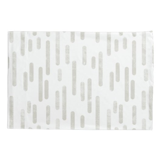 Inky Roundlines Pattern | Beige en wit Kussensloop (Achterkant-Links)