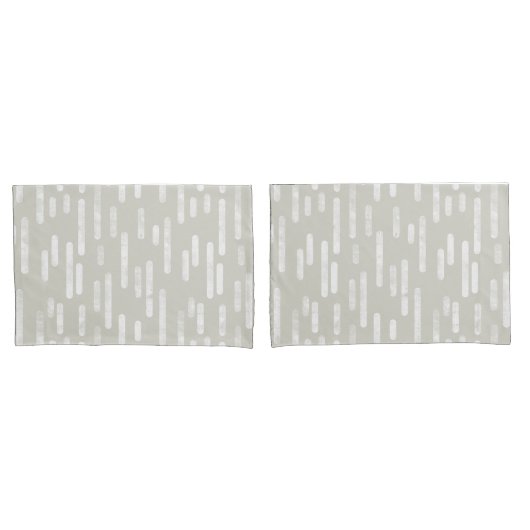 Inky Roundlines Pattern | Beige en wit Kussensloop (Voorkant-Set)
